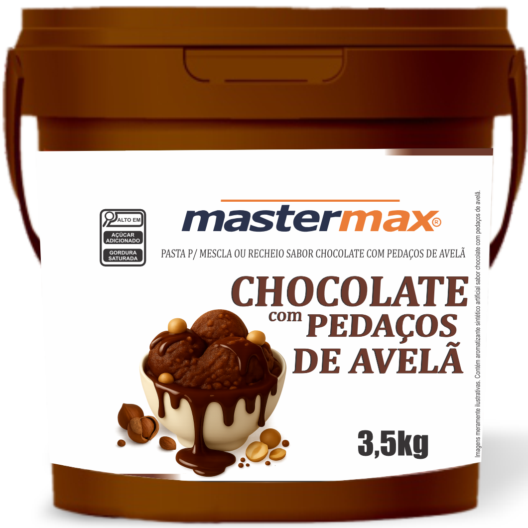 CHOCOLATE COM PEDAÇOS DE AVELÃ
