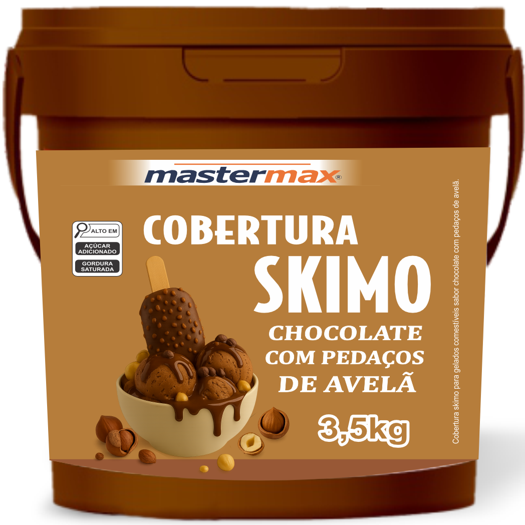 SKIMO CHOCOLATE COM PEDAÇOS DE AVELÃ